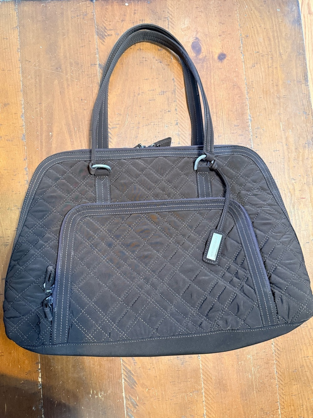 Vera Bradley Quilted Brown Laptop Tote